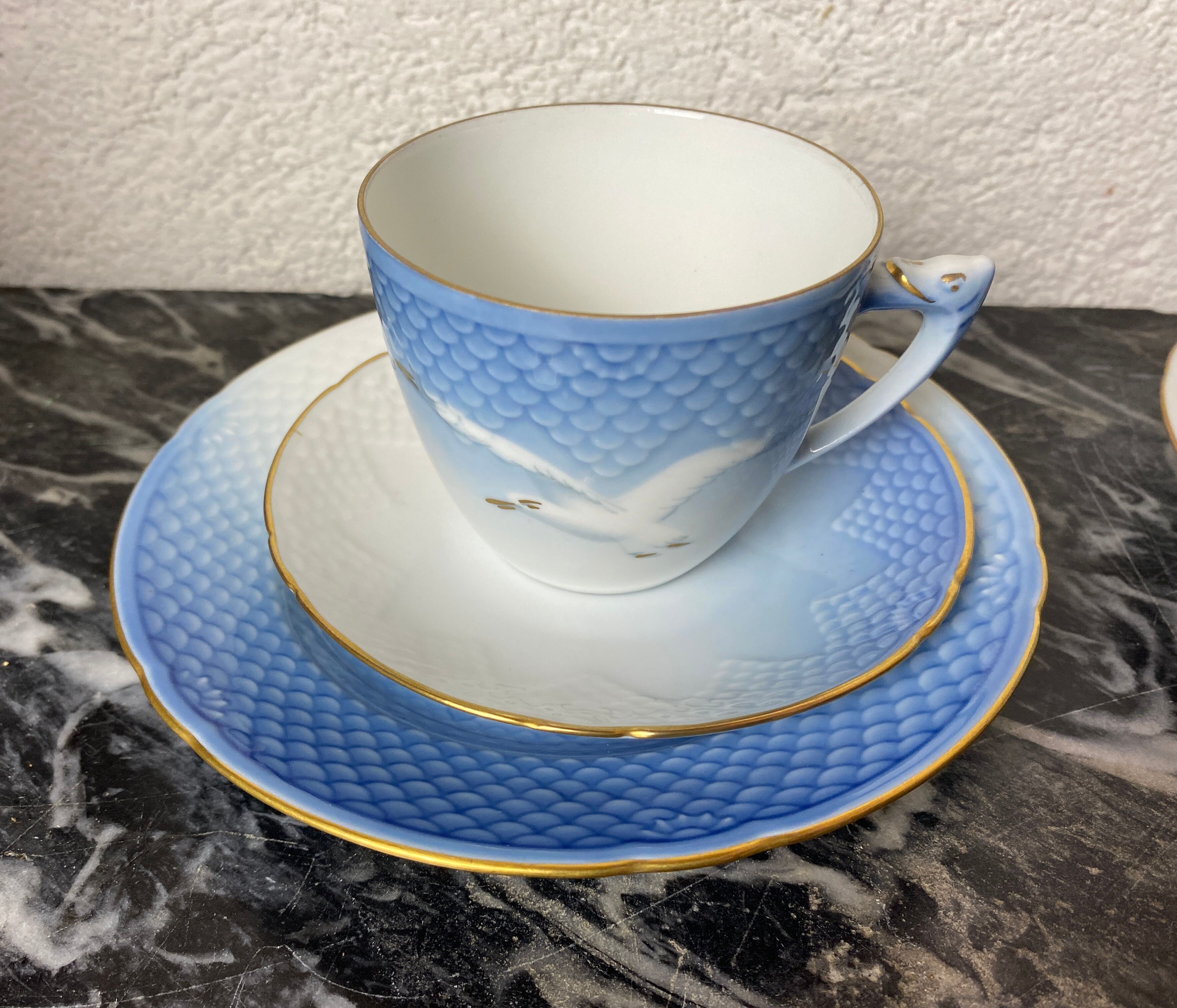 Set of 2 porcelain breakfast sets "Royal Copenhagen"