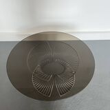 Table basse en verre fumé, années 1980
