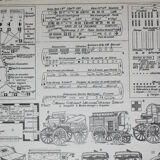 Engraving • Army ambulance, firefighter • Original lithograph from 1898