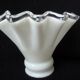 Tulipe de lampe Art Déco bi matière opaline et verre transparent