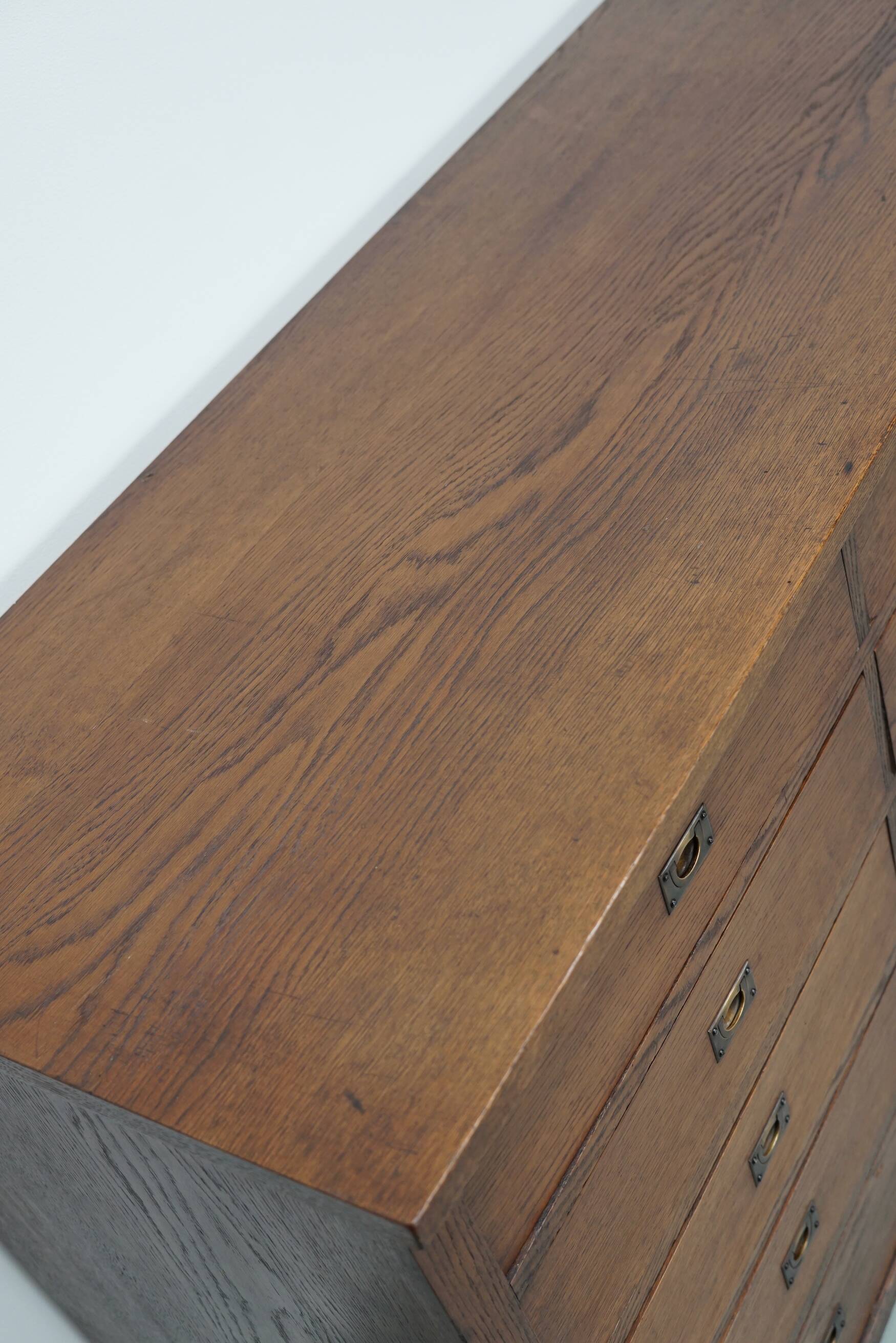 Large Art Deco Dutch Oak Apothecary / Filing Cabinet or Sideboard, 1930s