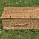 vintage hand-woven wicker storage basket or suitcase