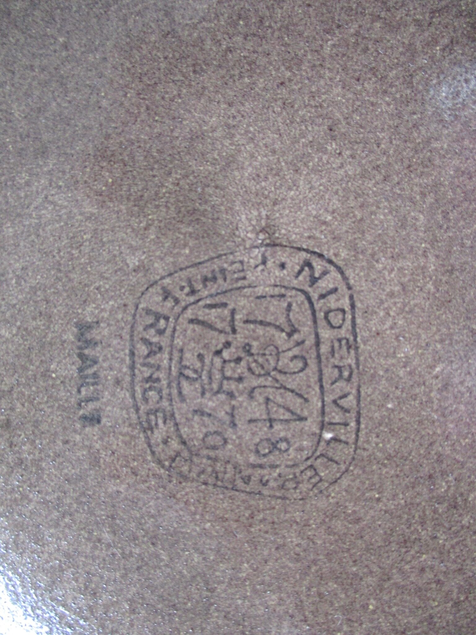 Set of 12 flat plates in niderviller glazed stoneware