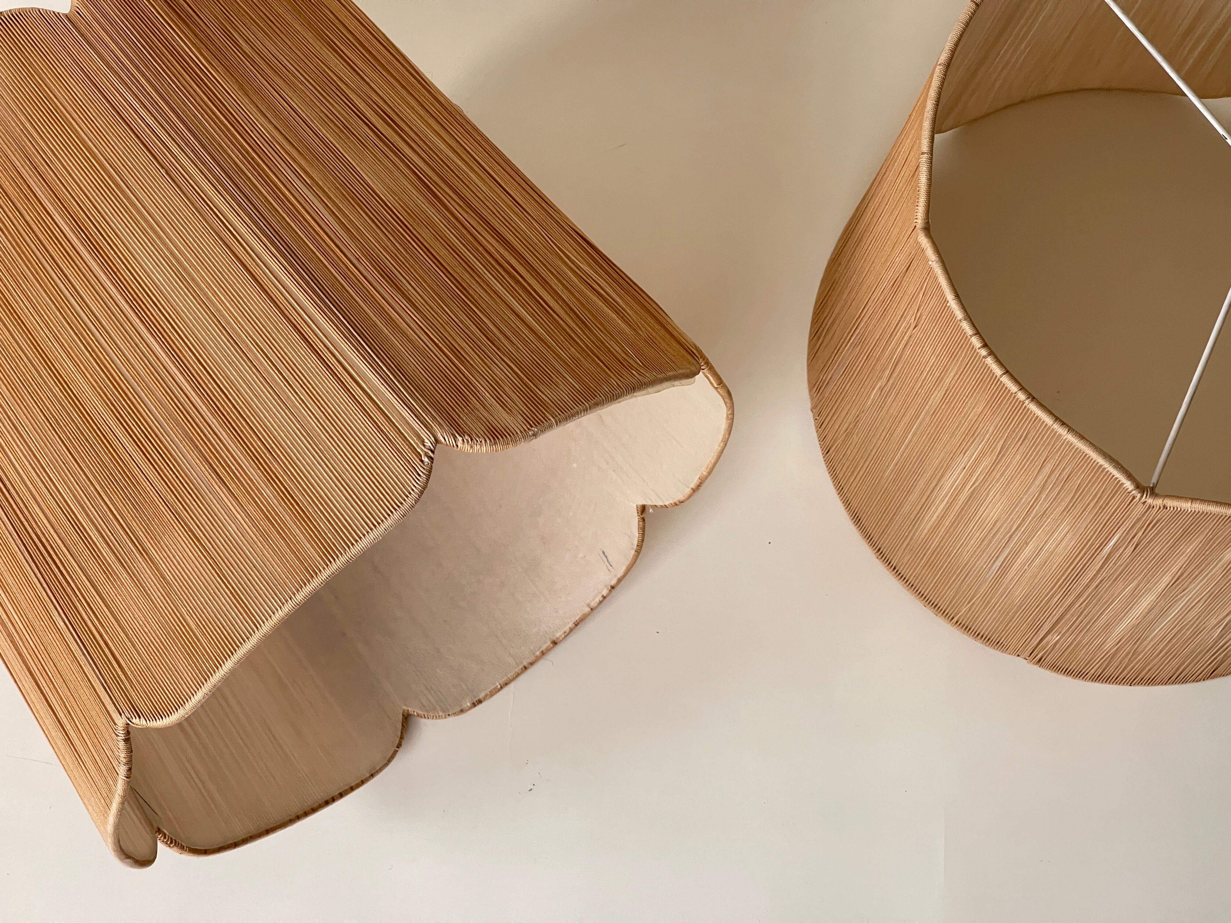 Pair of Mustard String Lampshades