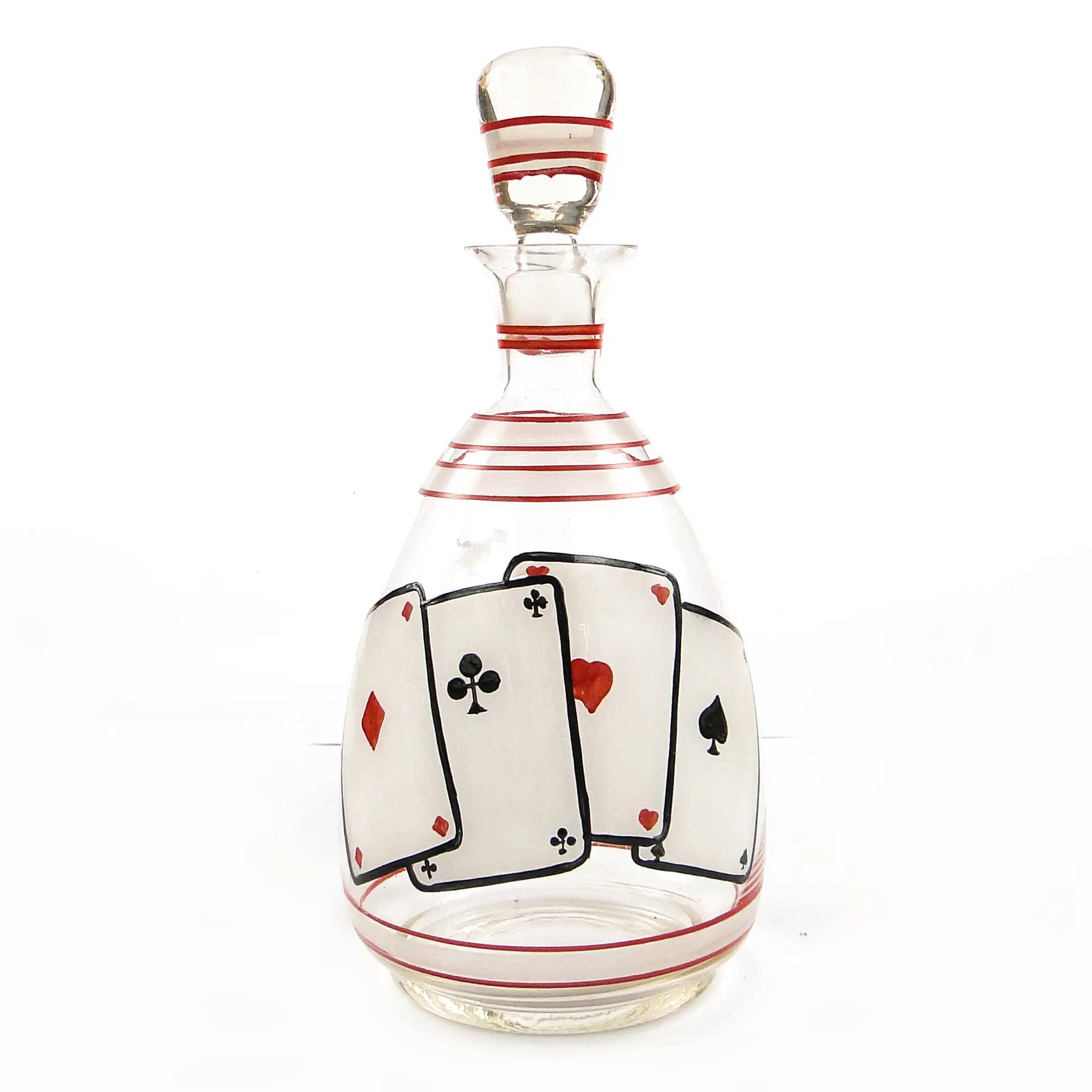 Bridge decanter, mid-century modern, glass, Hortensja, Poland, 1950s