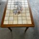 Vintage extendable dining table in wood and ceramic – 1970s