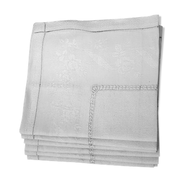 6 large napkins 19th, damassed, monogrammed "CB"