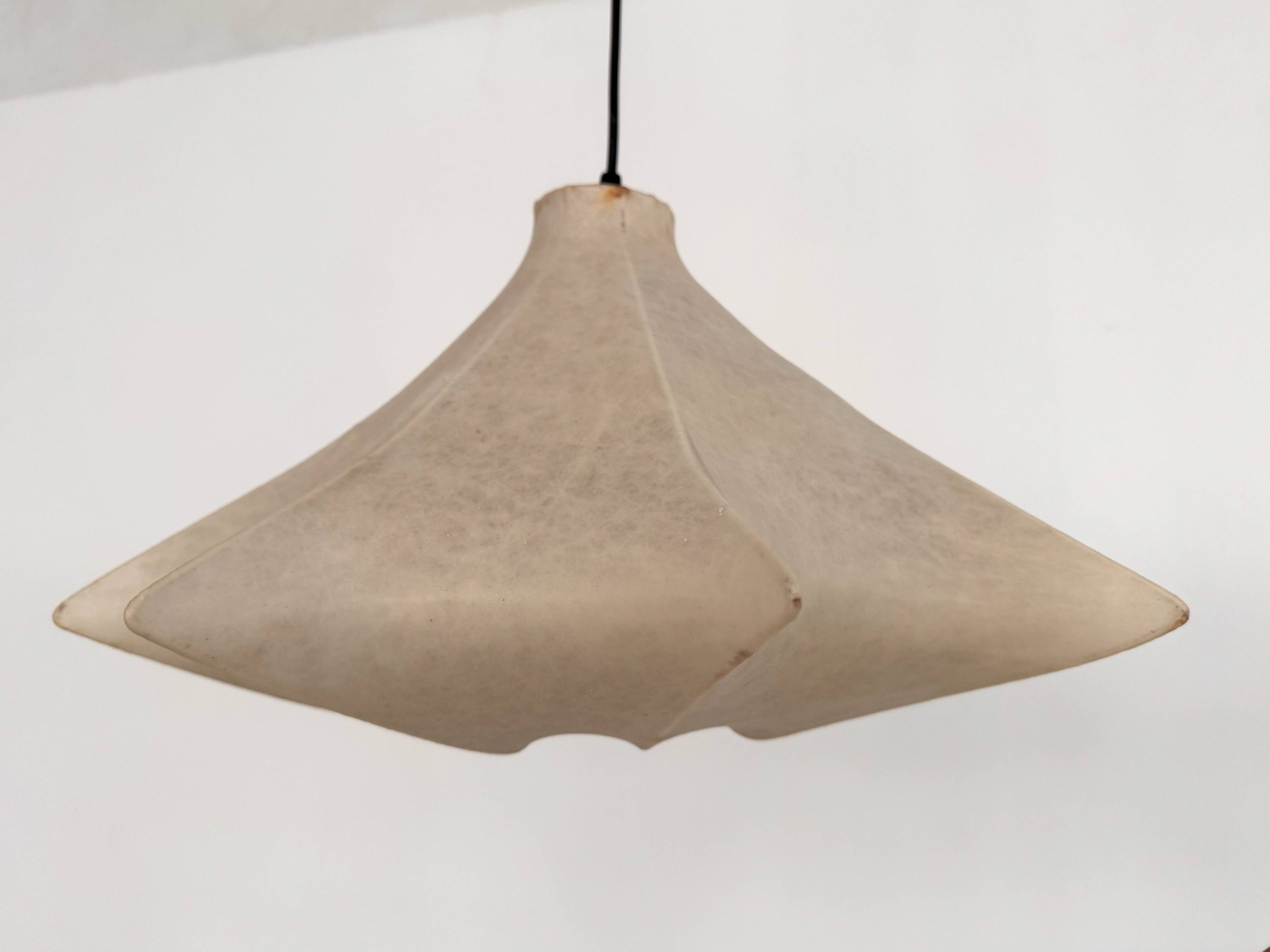 Pair of Italian Designer Cocoon Pendant lights original from the 1960s