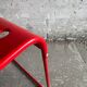 Red powder-coated steel Omstak chair by Rodney Kinsman for Bieffeplast — 1980 industrial design