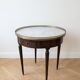 Empire round side table in wood and marble with brass gallery