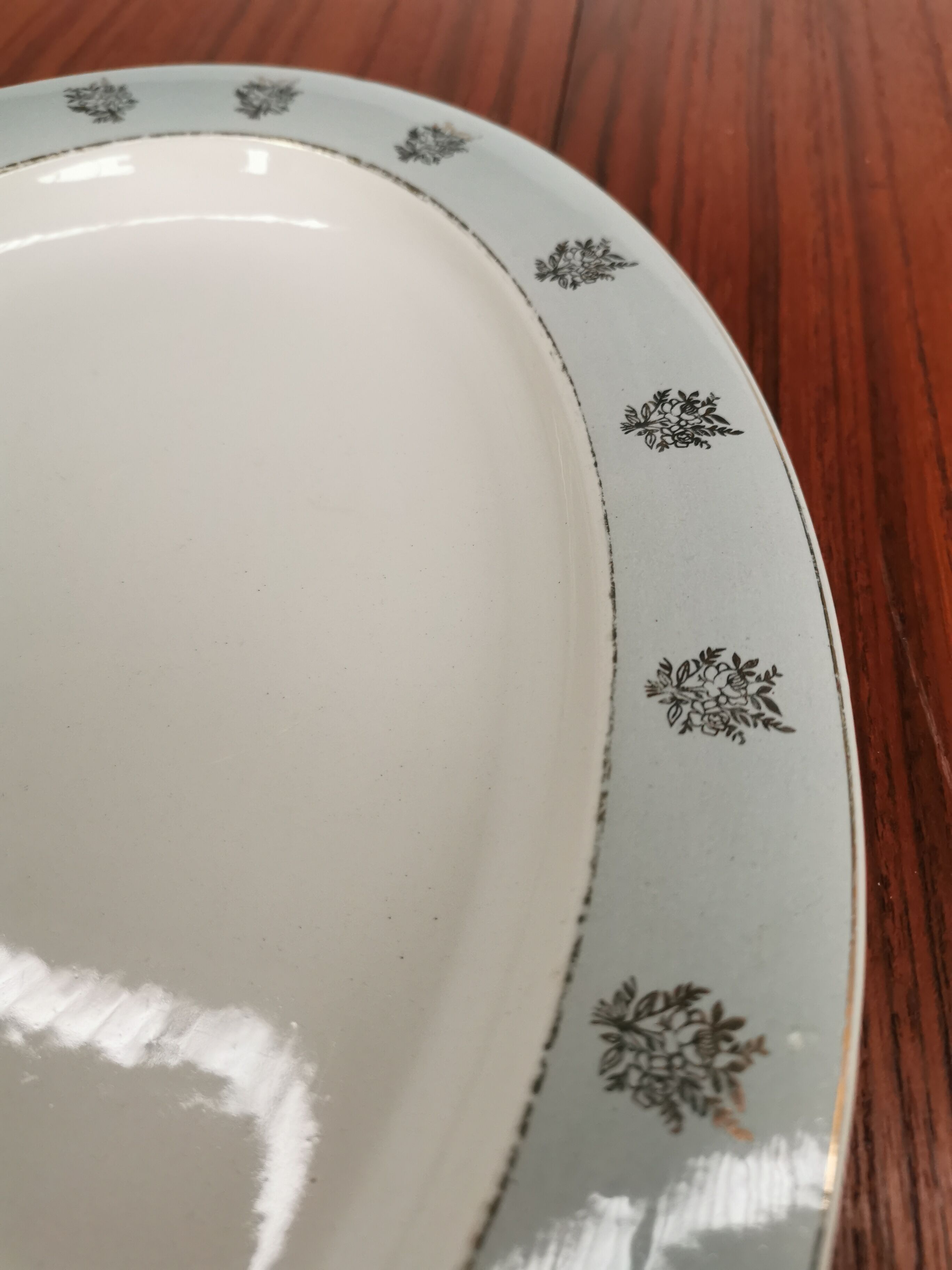 Oval earthenware serving dish