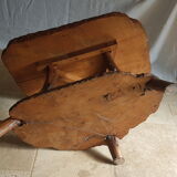 Table basse en bois massif d’orme double plateaux