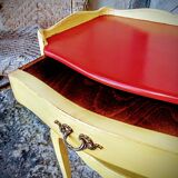 Bedside Louis XV patinated yellow and red