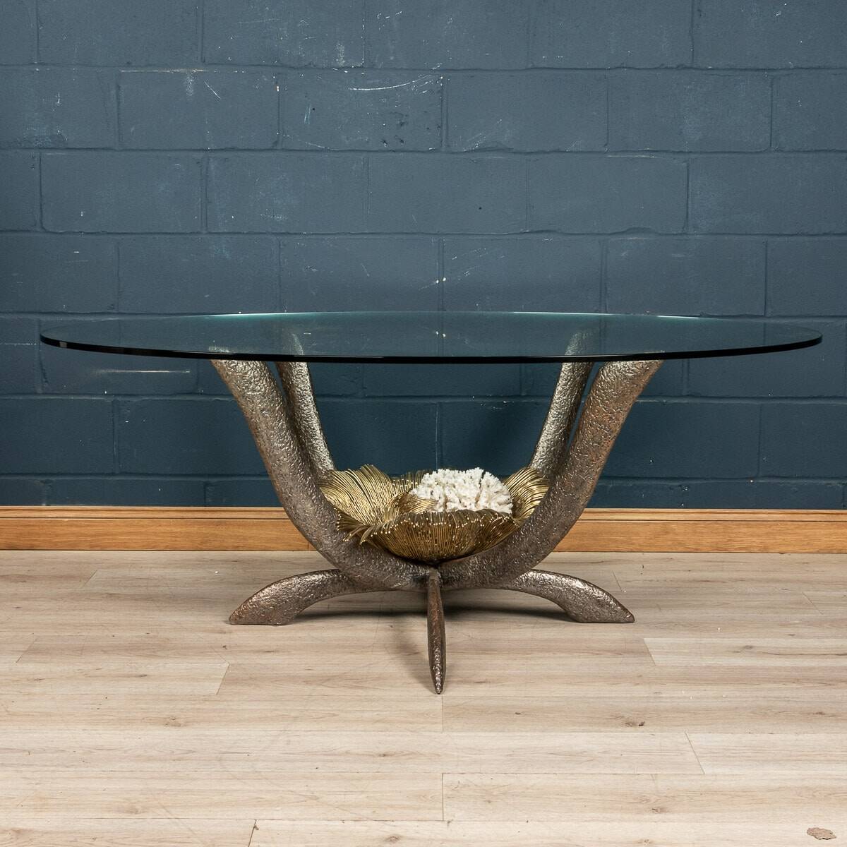 Rare 20thc french dining table by jacques duval brasseur, france c.1970