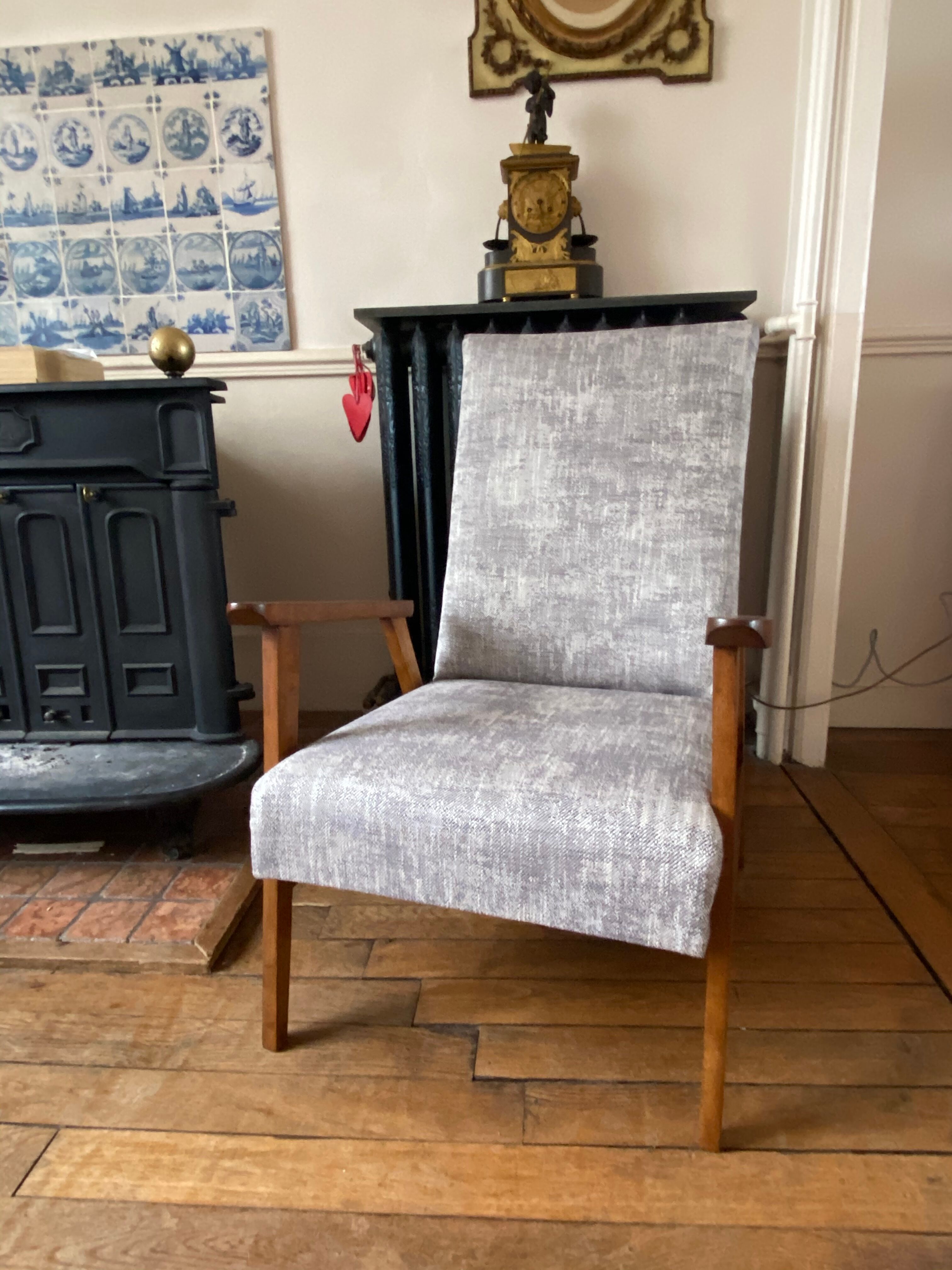 Pair of Scandinavian feet compasses armchairs