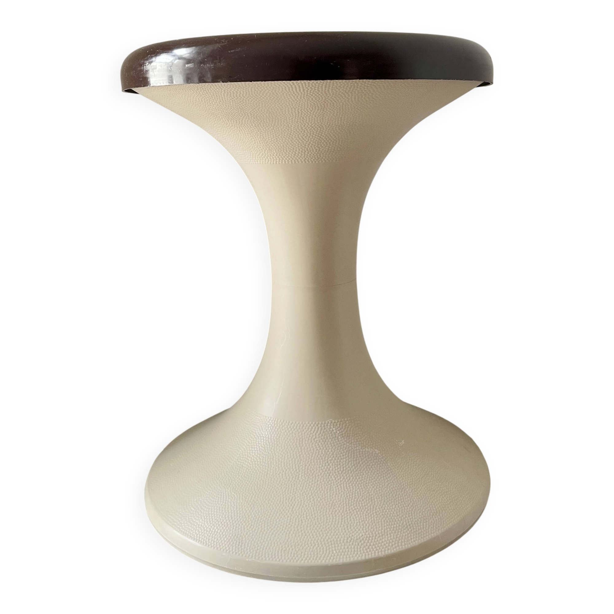 Vintage GDR Space Age brown plastic Tulip Stool, 1960s