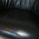 2 armchairs swann black leather
