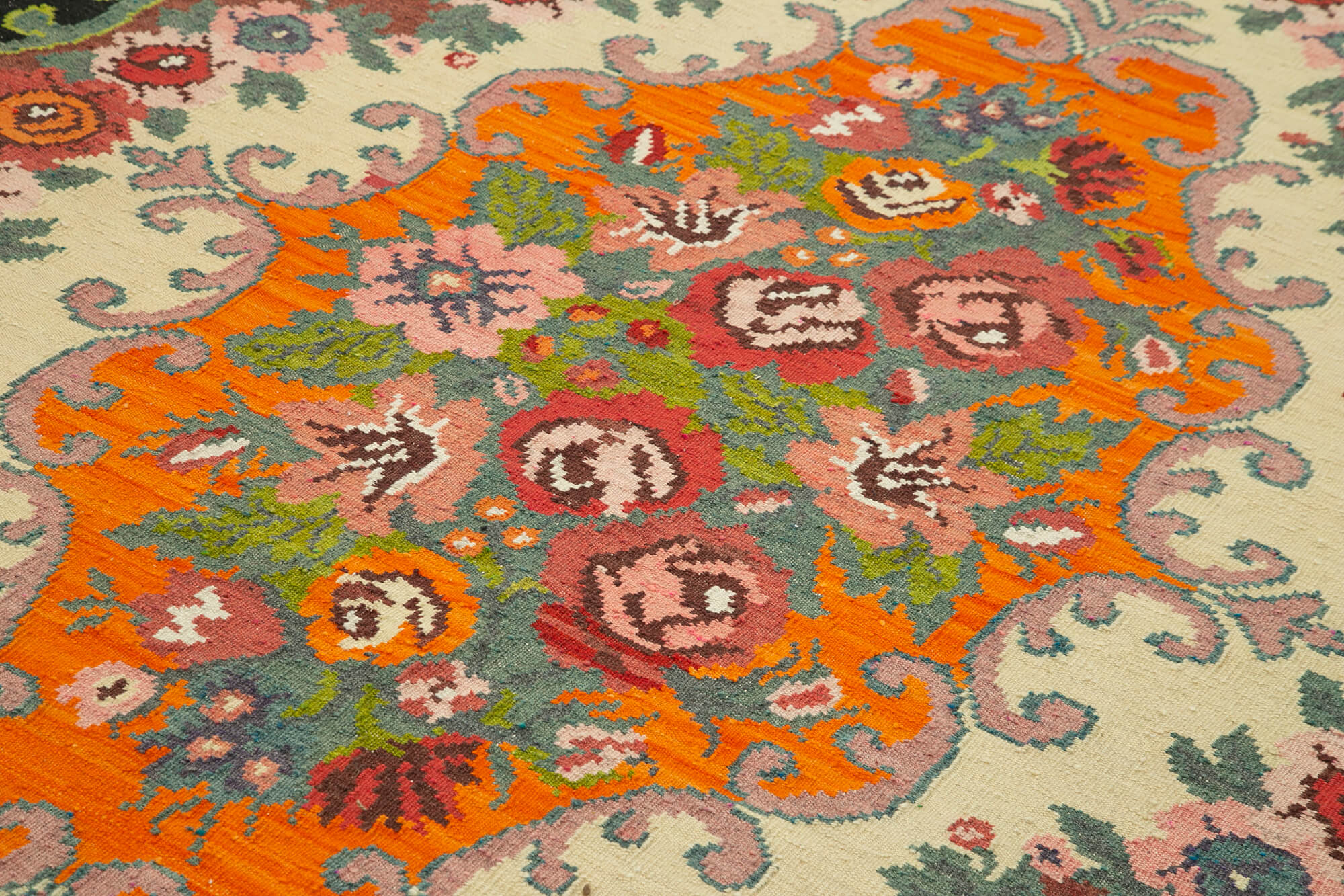 Handmade Vintage Moldov Black Kilim 210 cm x 320 cm - 23260