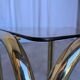 Table basse vintage en laiton et verre fumé / Moderne italien du milieu du siècle