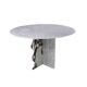 Contemporary Calacatta and Carrara Marble Round Table Designed by L.A. Stud