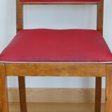 Pair of bridge chairs in red skai