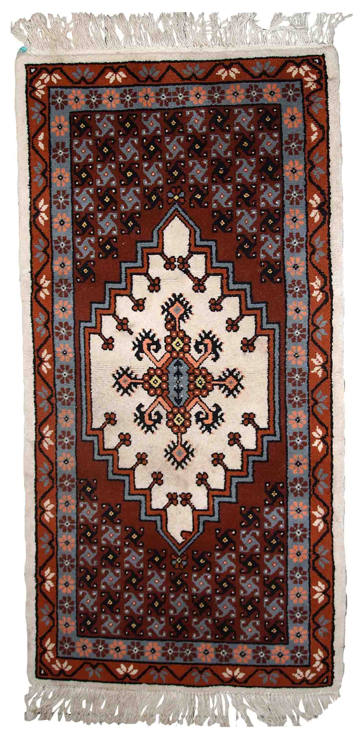 Moroccan vintage carpet berber handmade 81cm x 170cm 1970s, 1c629