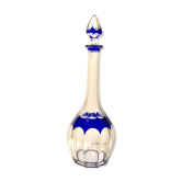 Carafe bristol en cristal de saint-louis - décor doublé bleu overlay taillé