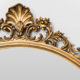 Wall mirror in gold leaf wood, 1950s vintage, 178x5x175