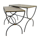 Pair of curule nesting tables