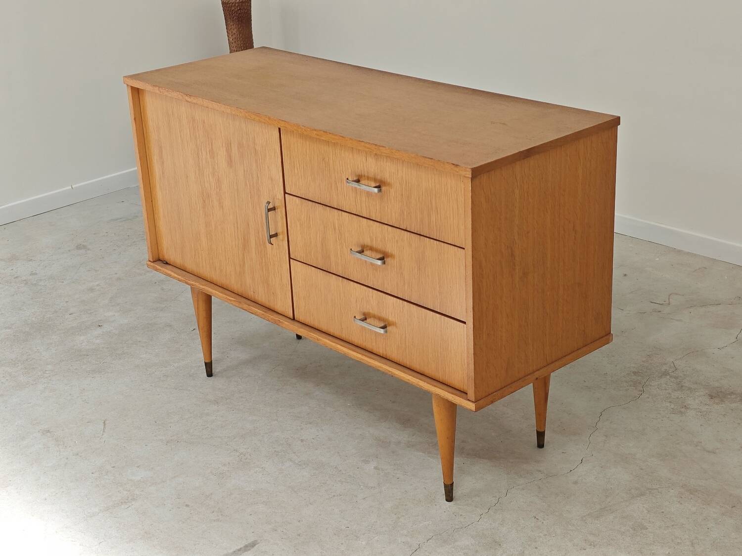 Petit Buffet / Commode style scandinave vintage en bois France 1970