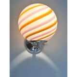 Set of Two Contemporary Amber and Pink "Rods" Murano Glass Wall Sconces