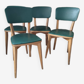 Lot de 4 chaises années 50