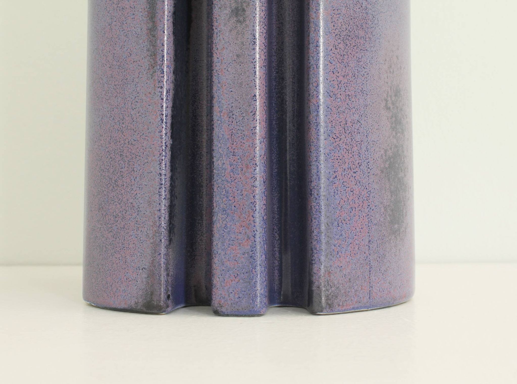 Multifaceted ceramic vase by Angelo Mangiarotti, Italy, 1968.