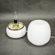 Czech Opaline Glass and Brass Table Lamp, 1970s