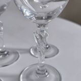 Service de 8 verres à vin en verre ciselé