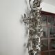 Asian flower mirror in silver metal – 88 cm – excellent condition