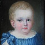 Antique 19th Century Oil Portrait Painting of a Child