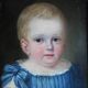 Portrait à l'huile d'un enfant, datant du XIXe siècle