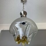 Lampe suspendue en verre de style italien Mazzega
