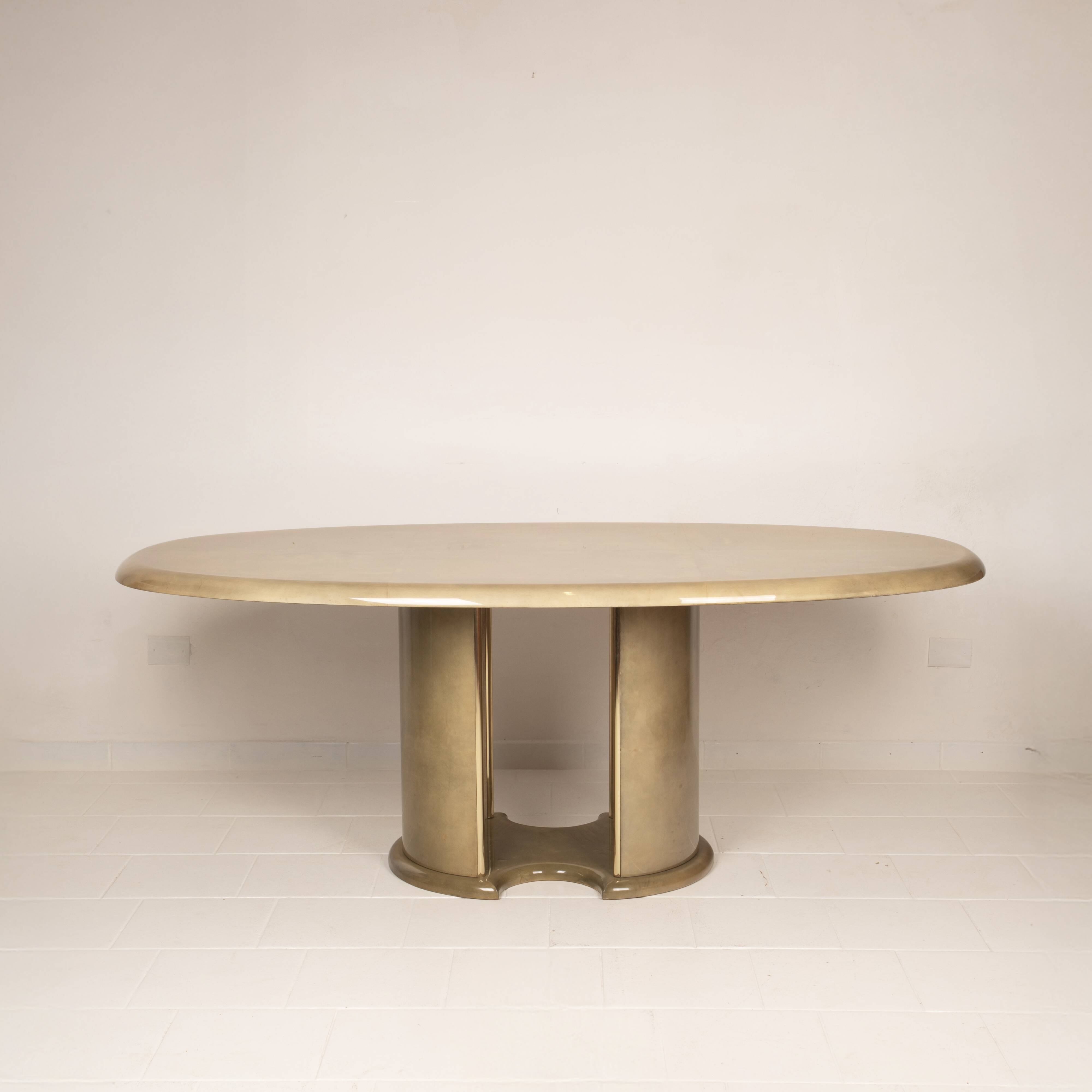 Angelo Mazzola parchment table produced by Ar.Vi Salpol, 1980