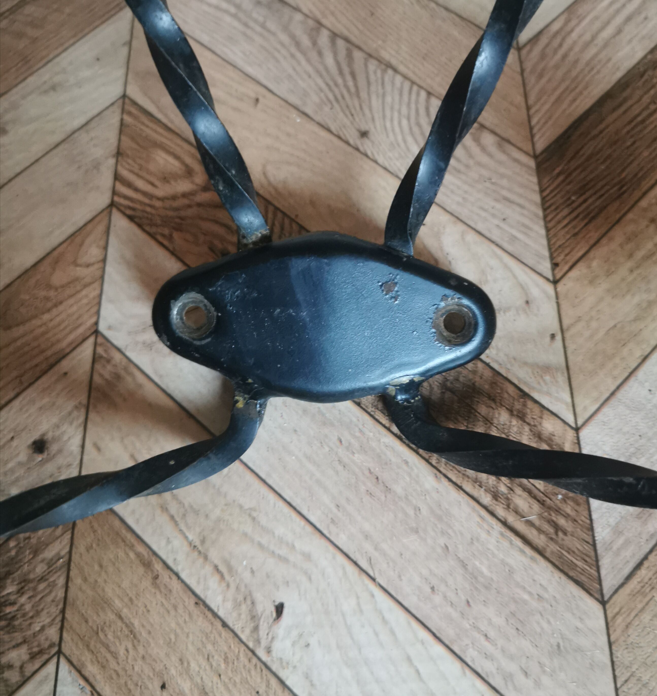 Wooden and iron wall coat holder