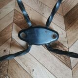 Wooden and iron wall coat holder