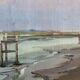 Painting "La Lagune" Marine Seaside signed and frame