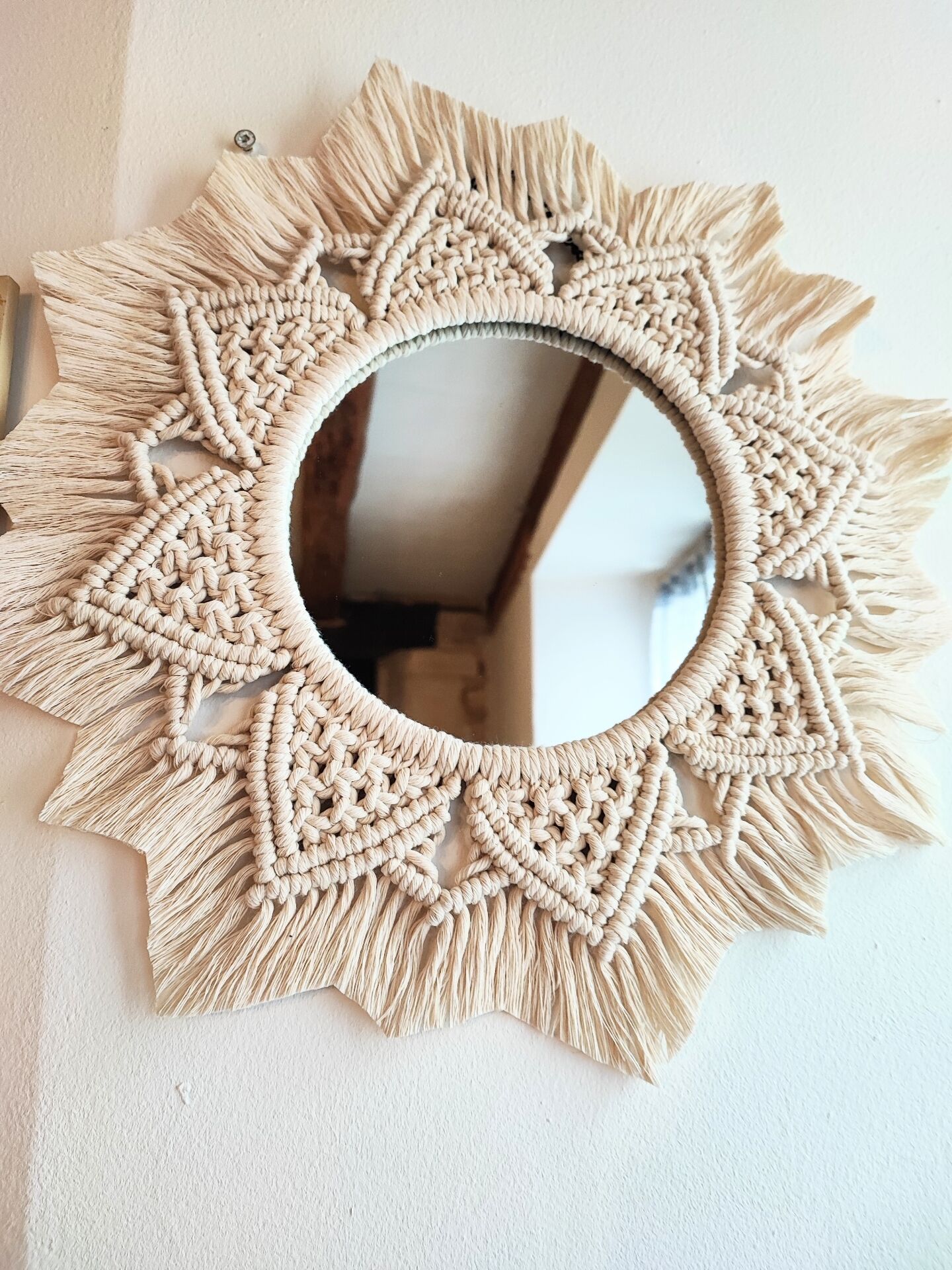 Handmade macramé mirror