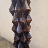 Oak floor lamp - In the style of Charles Dudouyt - Brutalist design