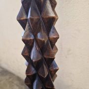 Oak floor lamp - In the style of Charles Dudouyt - Brutalist design