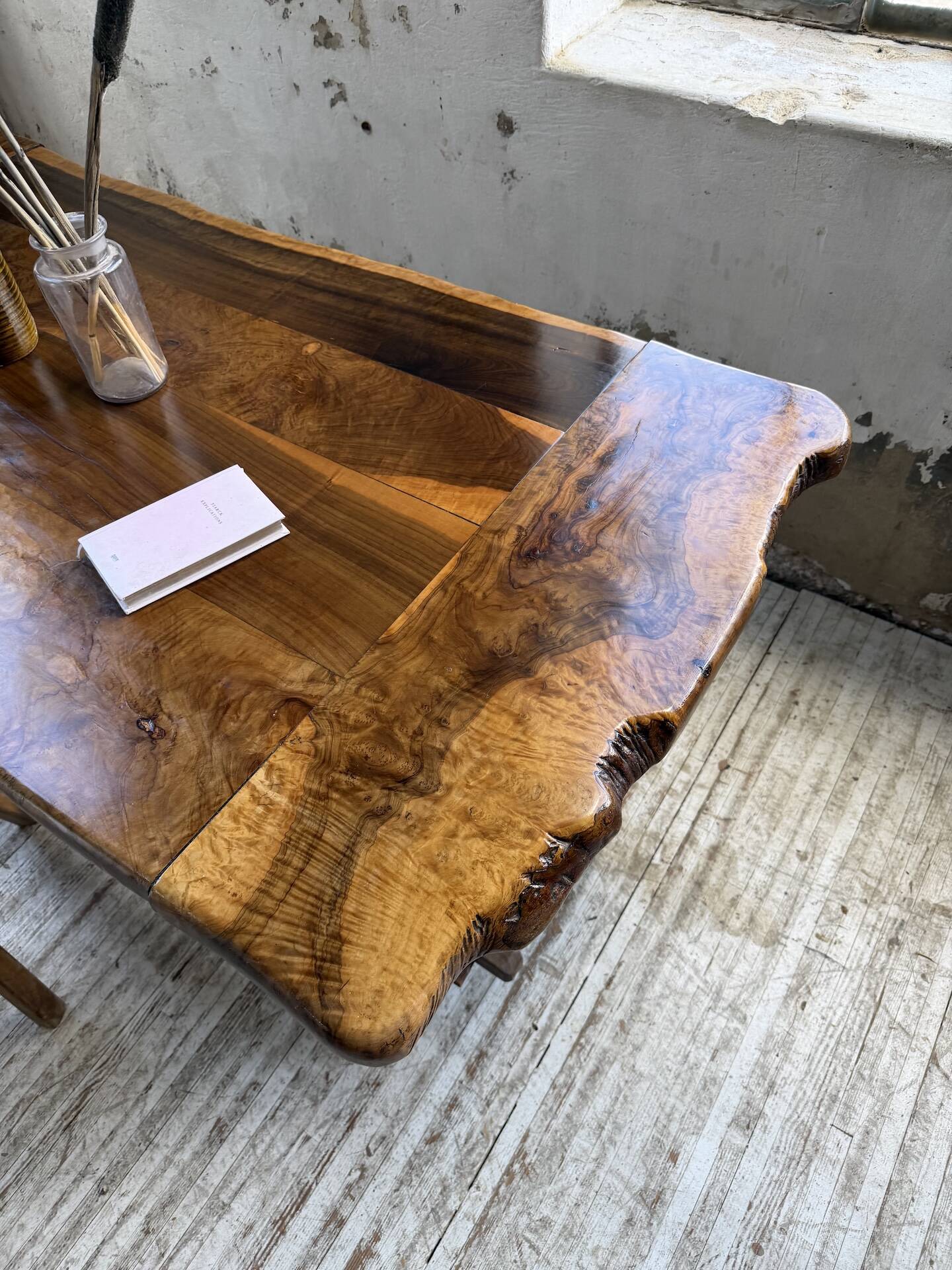 Dining table in solid olive wood Maison Skela 1960