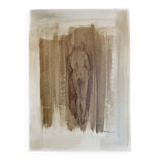 Tableau signé aquarelle monochrome nu féminin « étude de dos »