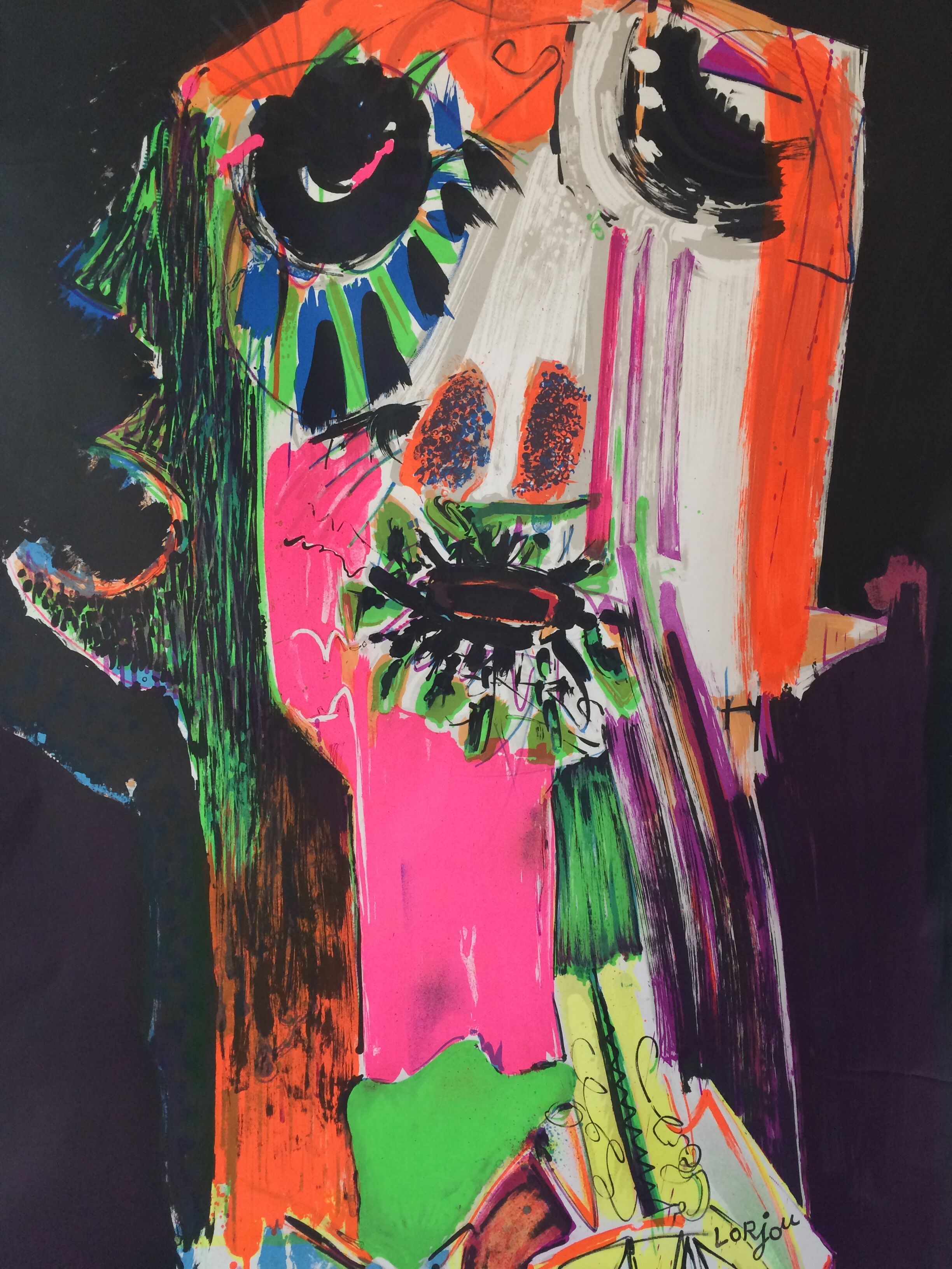 Bernard LORJOU, Nuit du Faubourg St Honoré, 1970. Original large format exhibition poster