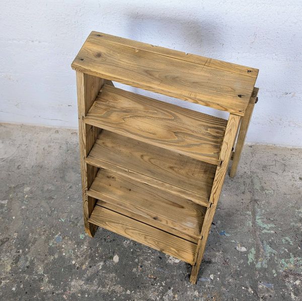 Escabeau vintage en bois massif
